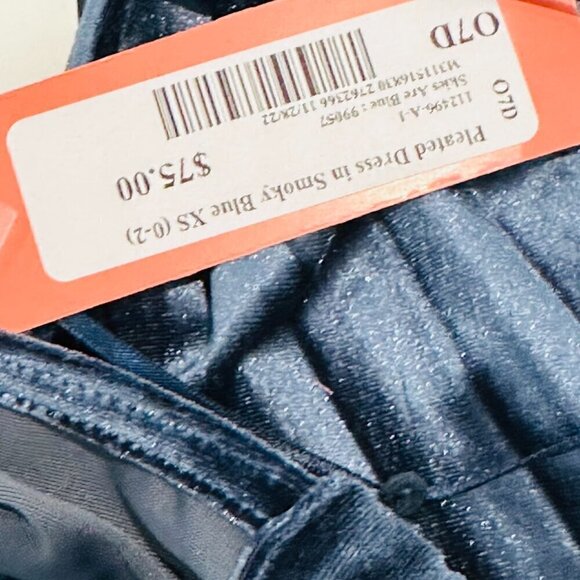 NWT DRESS MIDI SKIES ARE BLUE PLEATED XS /Color Smoky Blue - Picture 7 of 8